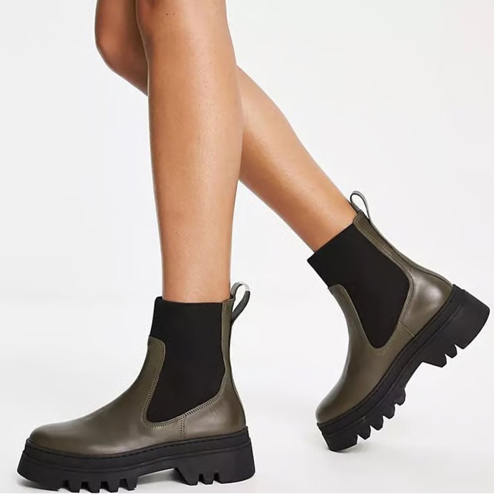 Whistles Khaki Hatton Chunky Chelsea Boot